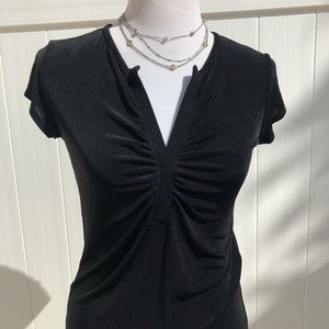Chico’s  Black V Neckline Blouse Size 0 (4/6-S)